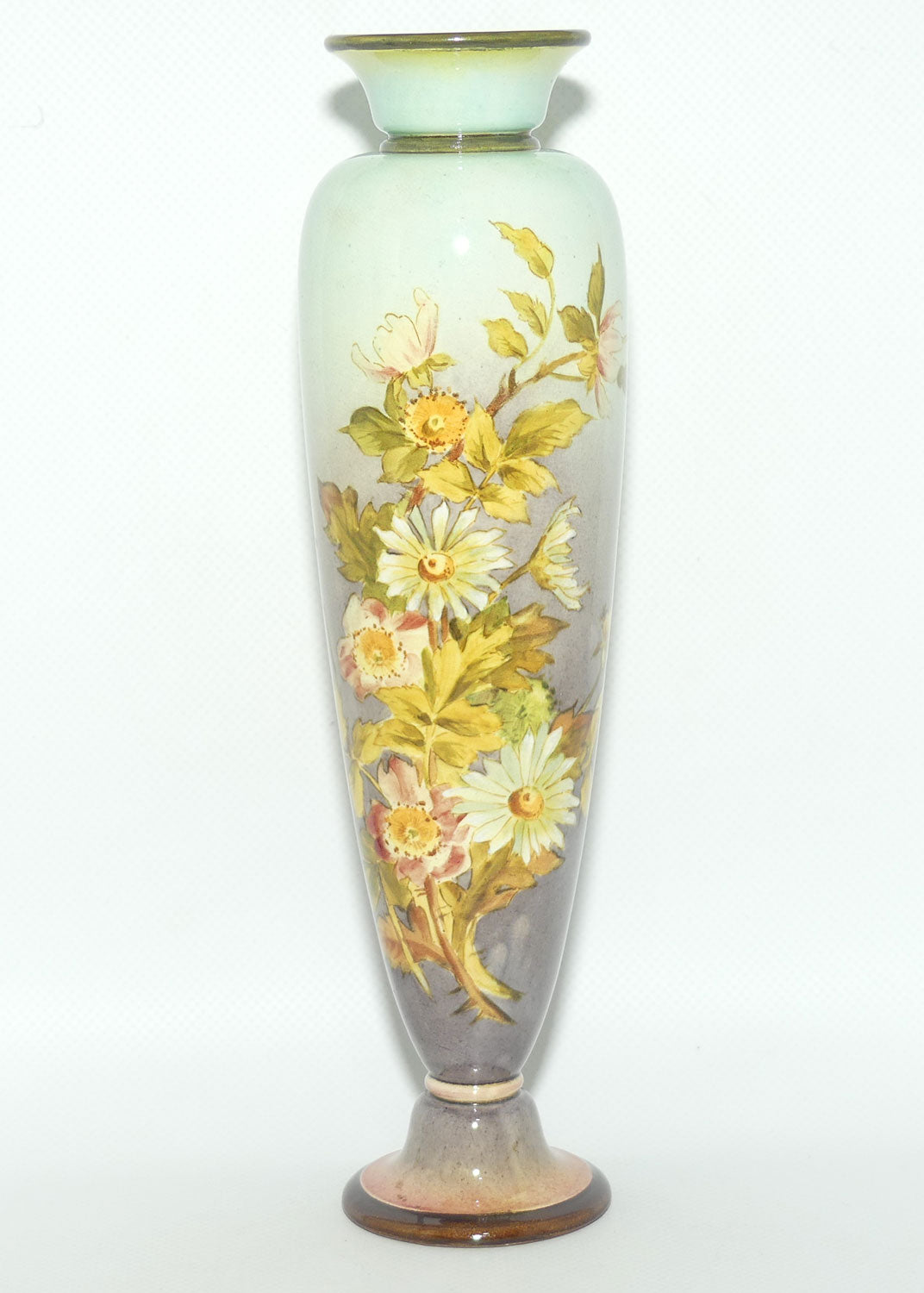 Doulton Burslem Faience vase decorated with Flowers by Kate Rogers | Fine Example
