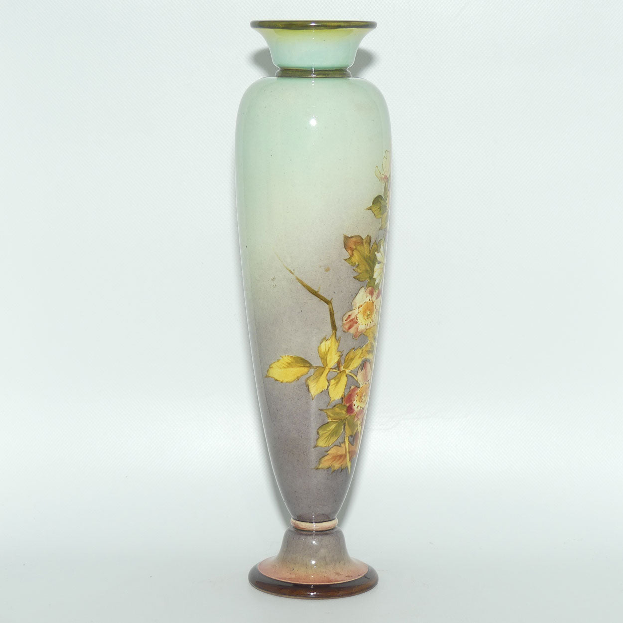 Doulton Burslem Faience vase decorated with Flowers by Kate Rogers | Fine Example