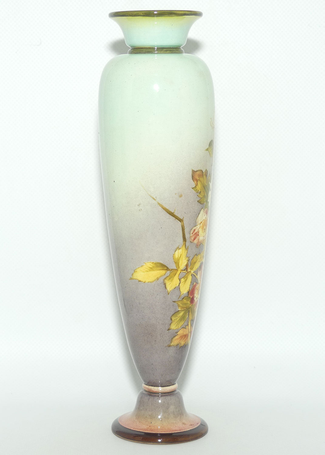 Doulton Burslem Faience vase decorated with Flowers by Kate Rogers | Fine Example