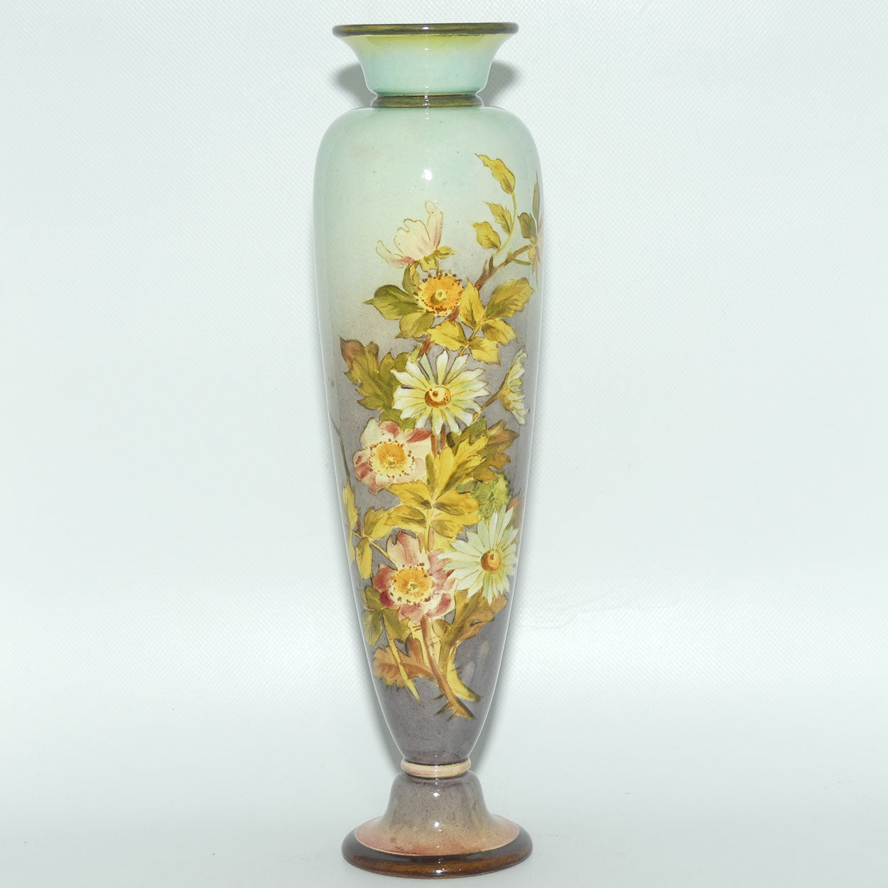 Doulton Burslem Faience vase decorated with Flowers by Kate Rogers | Fine Example