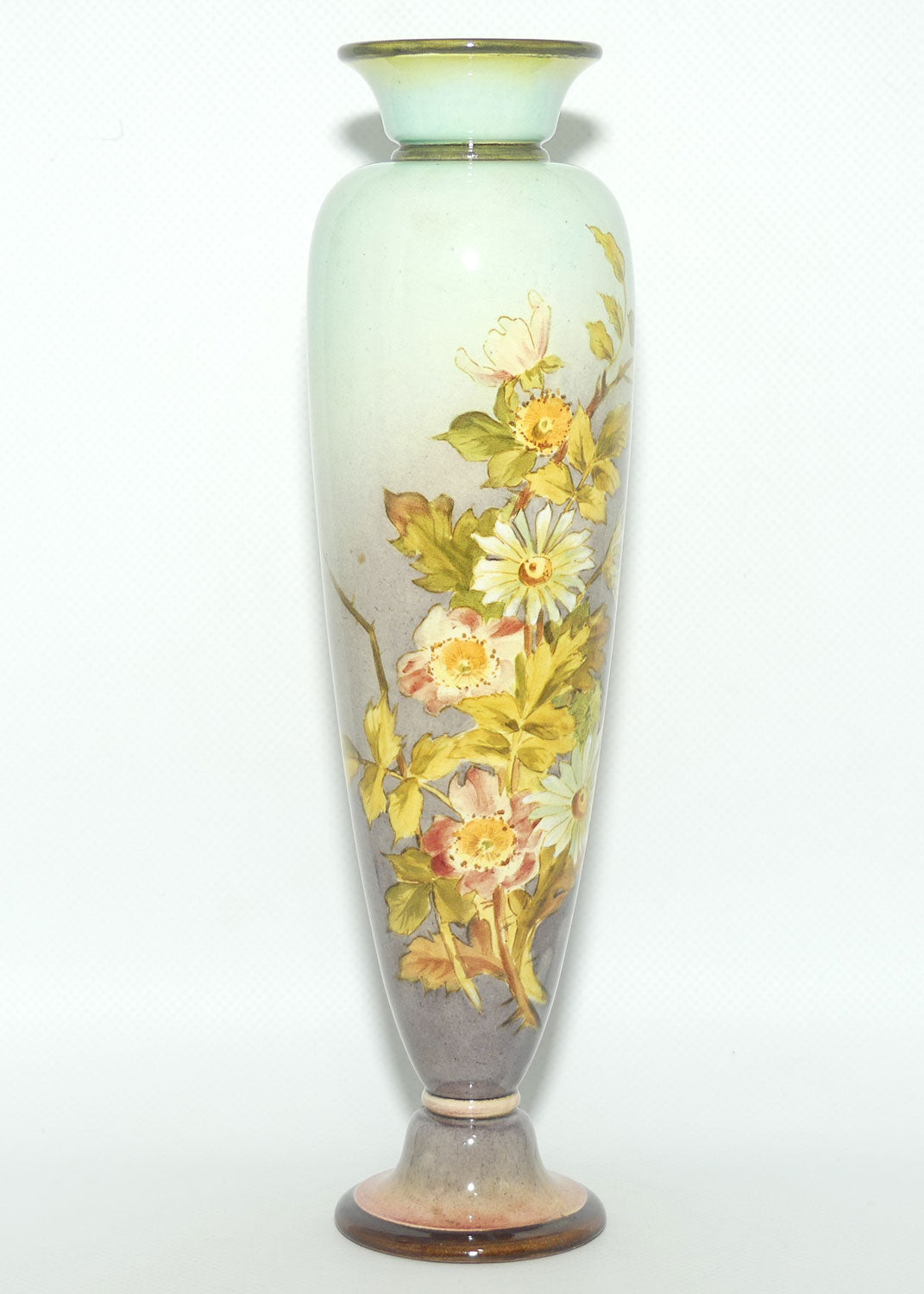 Doulton Burslem Faience vase decorated with Flowers by Kate Rogers | Fine Example