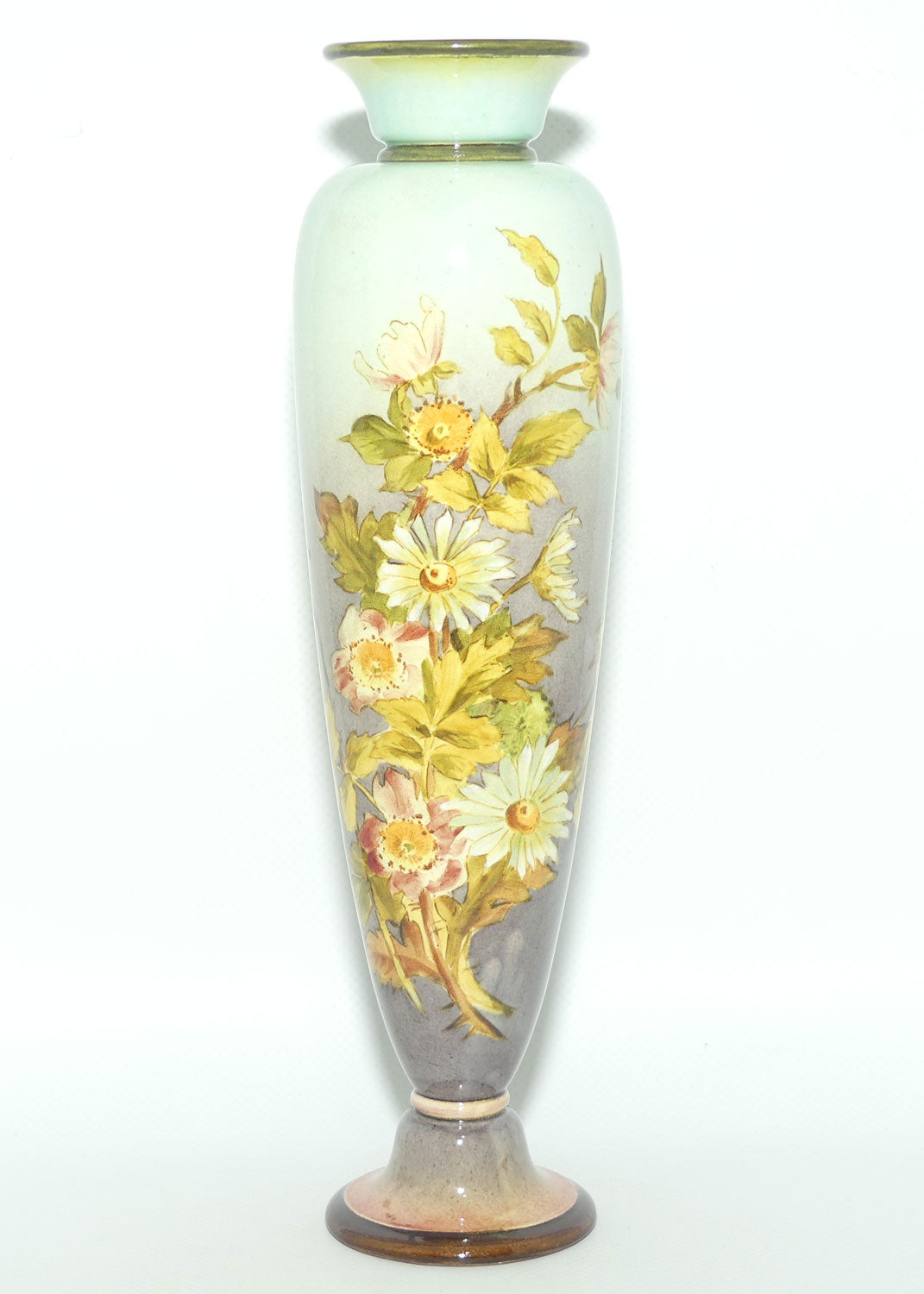 Doulton Burslem Faience vase decorated with Flowers by Kate Rogers | Fine Example