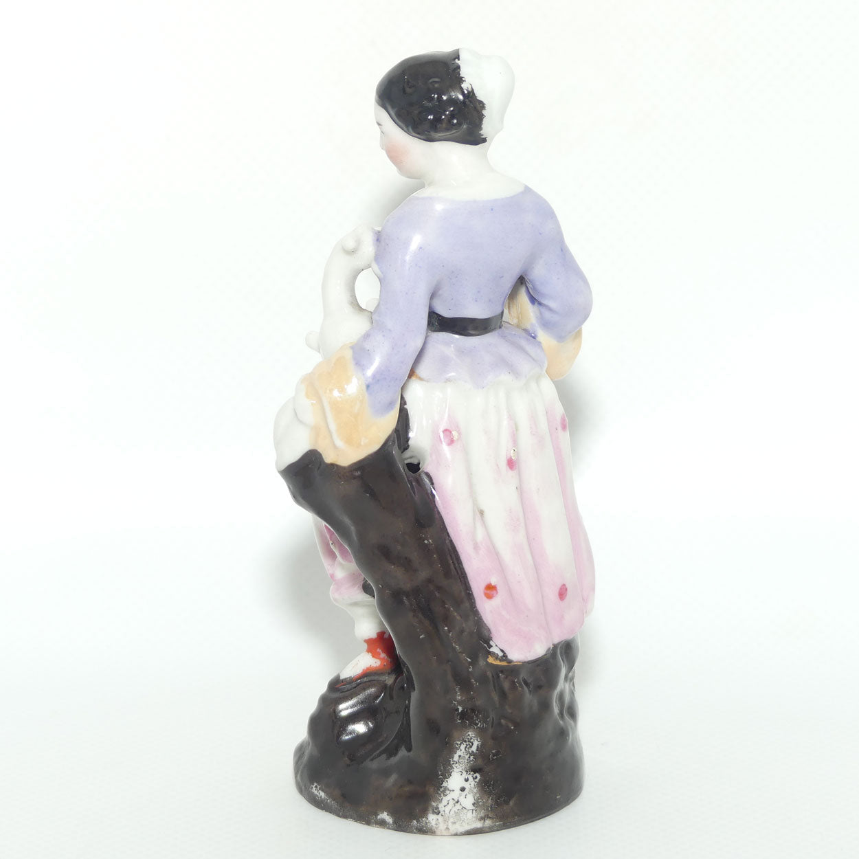 Victorian era Hard Paste Porcelain figure | Girl with Lamb