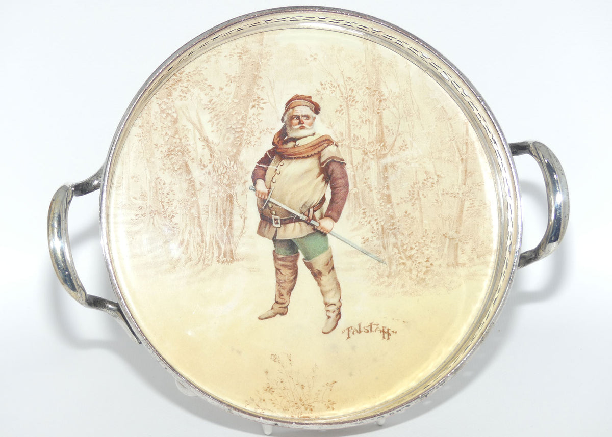 Royal Doulton Shakespearean Falstaff EP handled drinks serving tray