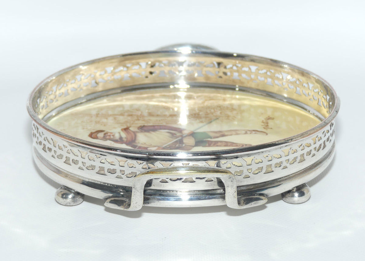 Royal Doulton Shakespearean Falstaff EP handled drinks serving tray
