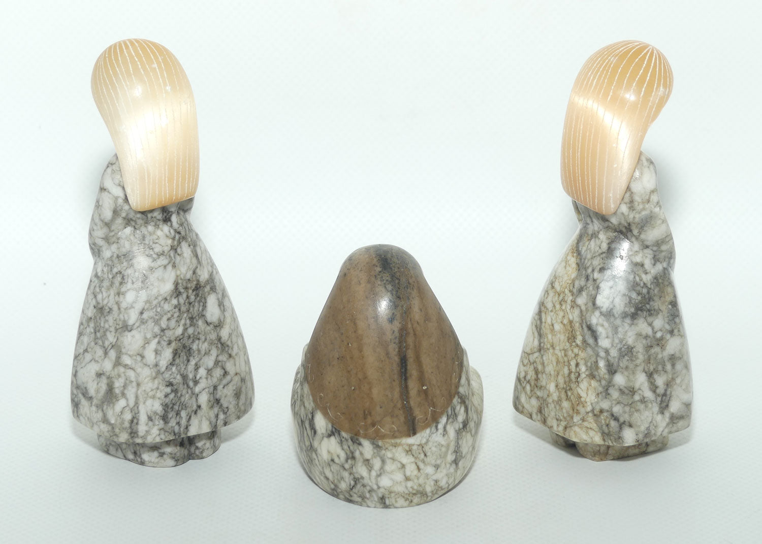 Collection of 3 Carved Inuit stone figures