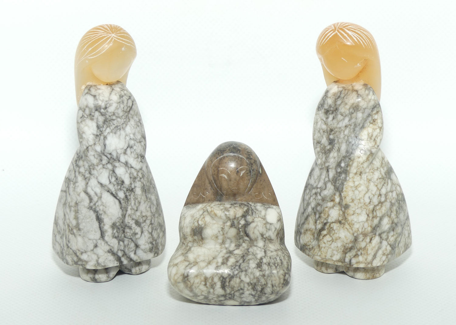 Collection of 3 Carved Inuit stone figures