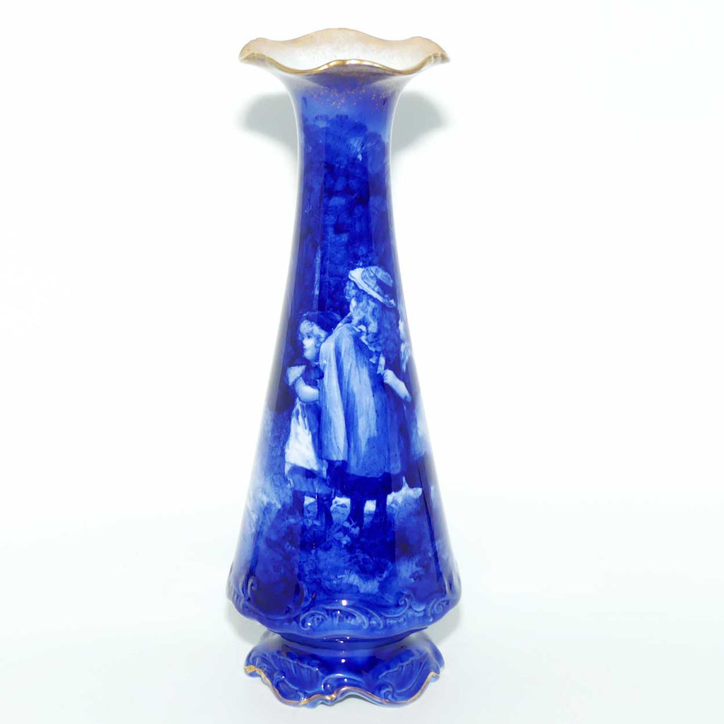 Royal Doulton Blue Childrens fancy shape fluted rim vase