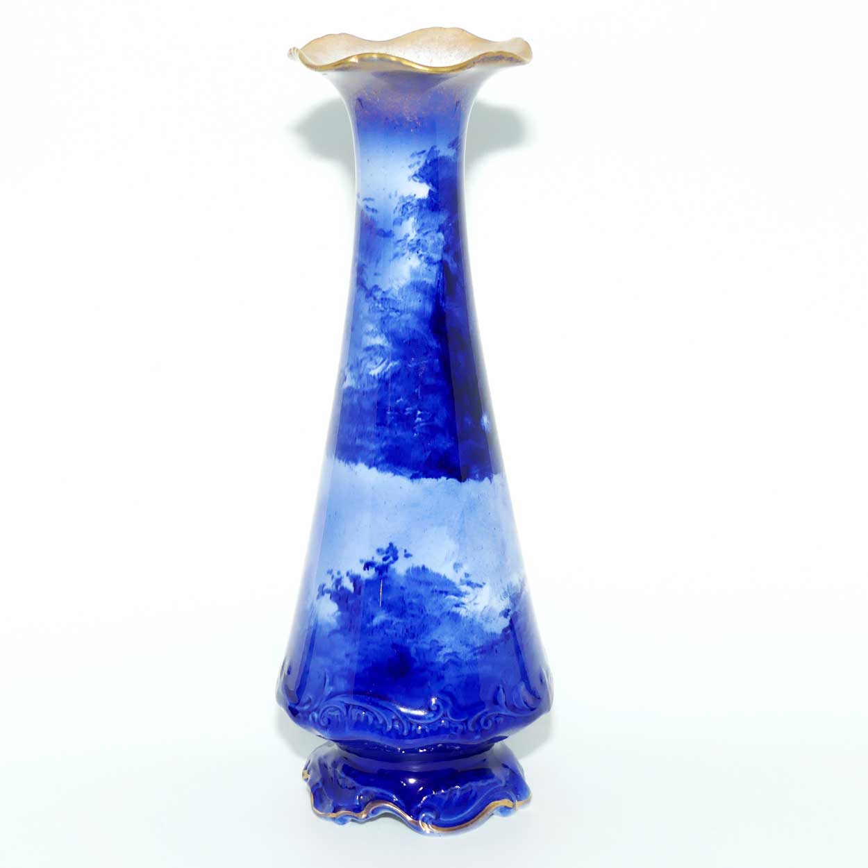 Royal Doulton Blue Childrens fancy shape fluted rim vase