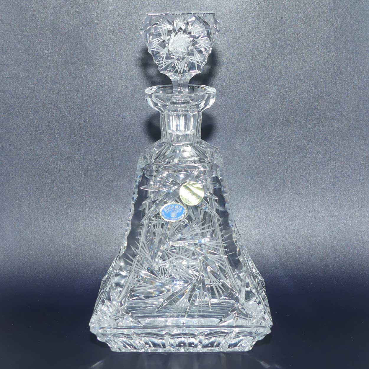 Fancy shape Pinwheel cut Bohemian Crystal Spirits decanter