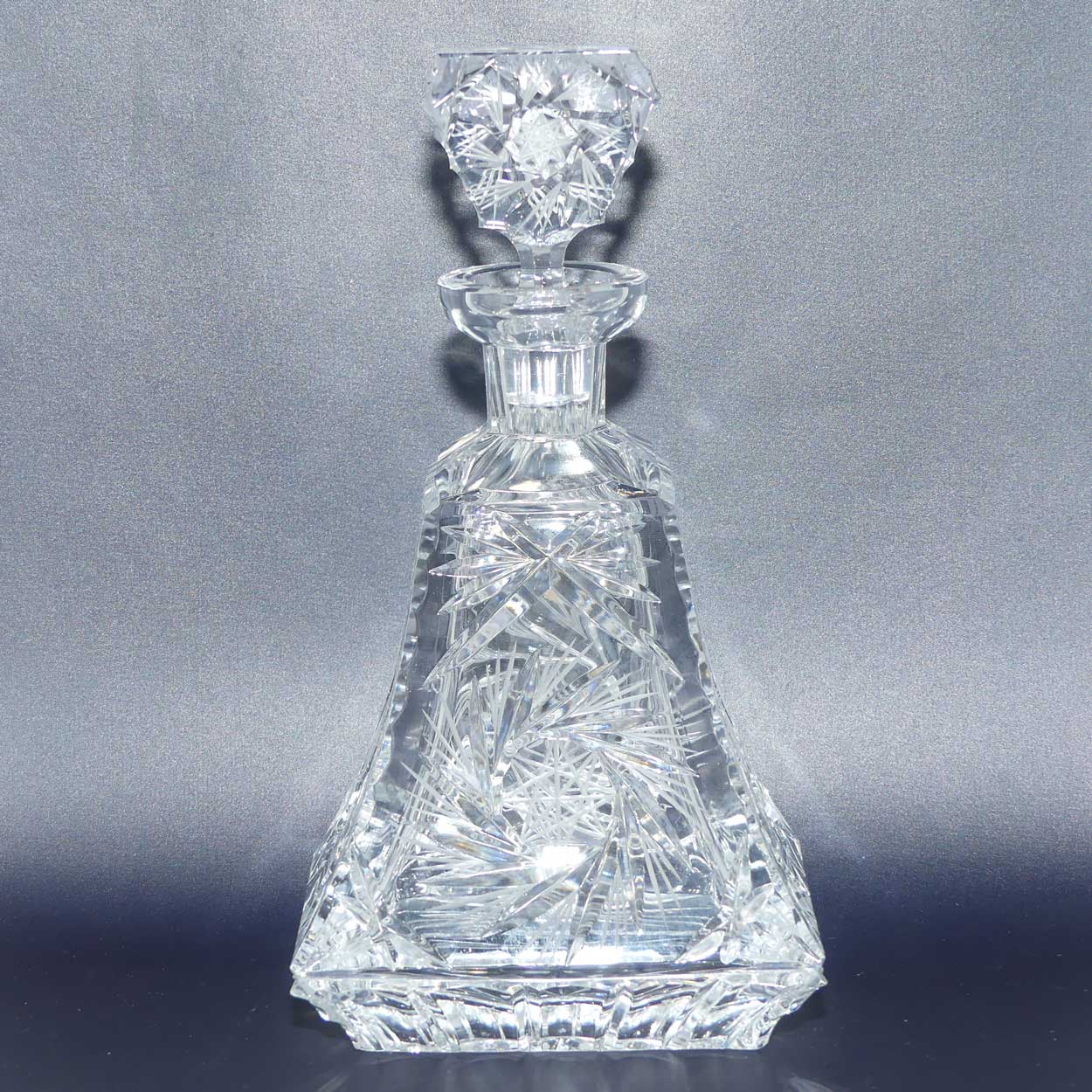 Fancy shape Pinwheel cut Bohemian Crystal Spirits decanter