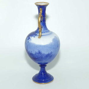 Royal Doulton Blue Childrens fine bone china fancy handles bulbous vase |Hide & Seek|