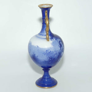 Royal Doulton Blue Childrens fine bone china fancy handles bulbous vase |Hide & Seek|