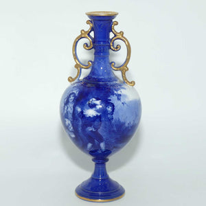 Royal Doulton Blue Childrens fine bone china fancy handles bulbous vase |Hide & Seek|