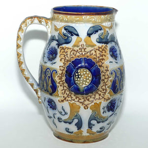 Doulton Lambeth Mark V Marshall elaborately decorated 3 tone jug