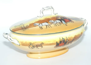 Royal Doulton Coaching Days fancy handles oval lidded tureen D2716