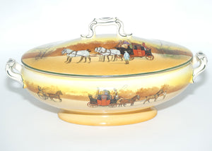 Royal Doulton Coaching Days fancy handles oval lidded tureen D2716