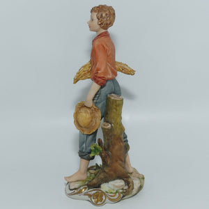 Capodimonte figure signed Sandro | Farmer Boy with Wheat