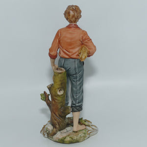 Capodimonte figure signed Sandro | Farmer Boy with Wheat