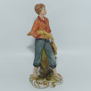 Capodimonte figure signed Sandro | Farmer Boy with Wheat