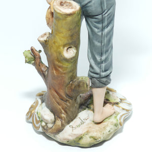 Capodimonte figure signed Sandro | Farmer Boy with Wheat