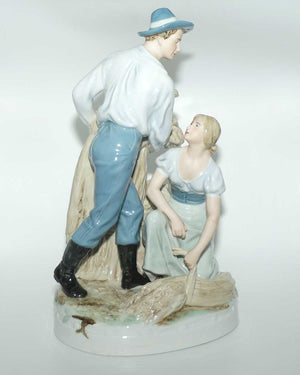 Royal Dux Bohemia Figure Group | Farming Couple