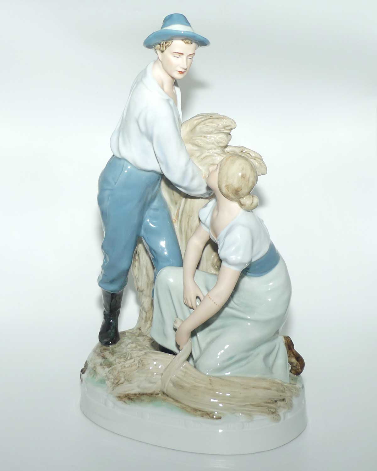 Royal Dux Bohemia Figure Group | Farming Couple
