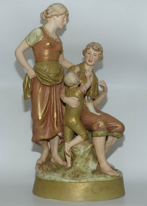 Royal Dux Bohemia Figure Group | 2125 | Farmer, Mother and Child