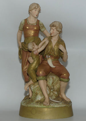 Royal Dux Bohemia Figure Group | 2125 | Farmer, Mother and Child