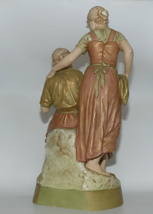 Royal Dux Bohemia Figure Group | 2125 | Farmer, Mother and Child