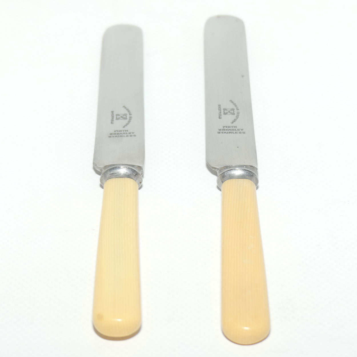 Set of 2 Thomas Ibbotson Sheffield | Faux Bone Handle Butter Knives | 20.5