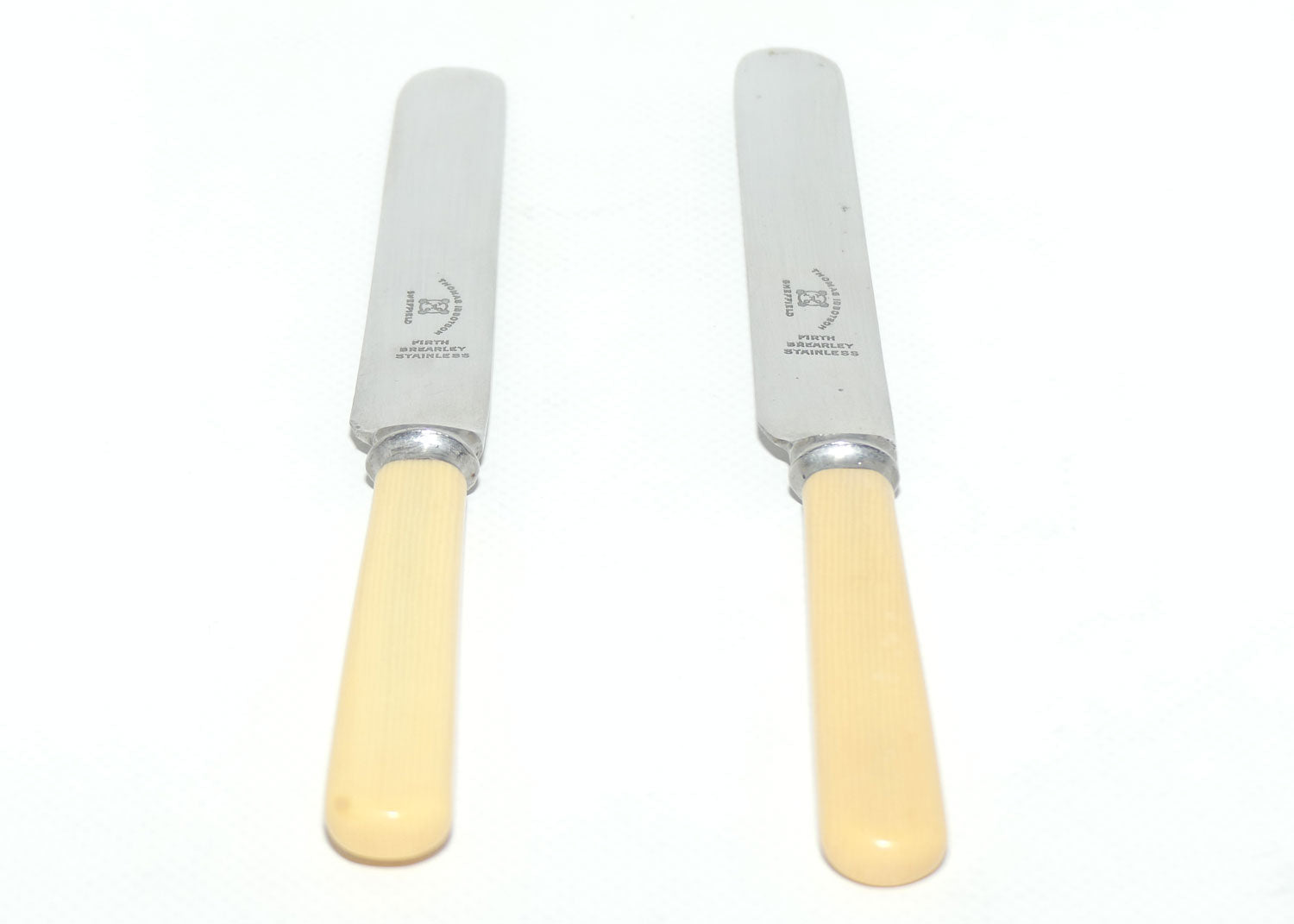 Set of 2 Thomas Ibbotson Sheffield | Faux Bone Handle Butter Knives | 20.5