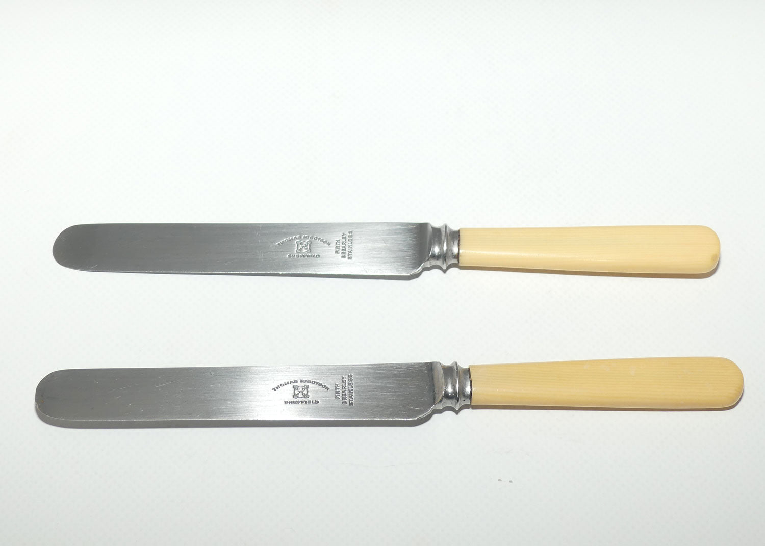 Set of 2 Thomas Ibbotson Sheffield | Faux Bone Handle Butter Knives | 20.5