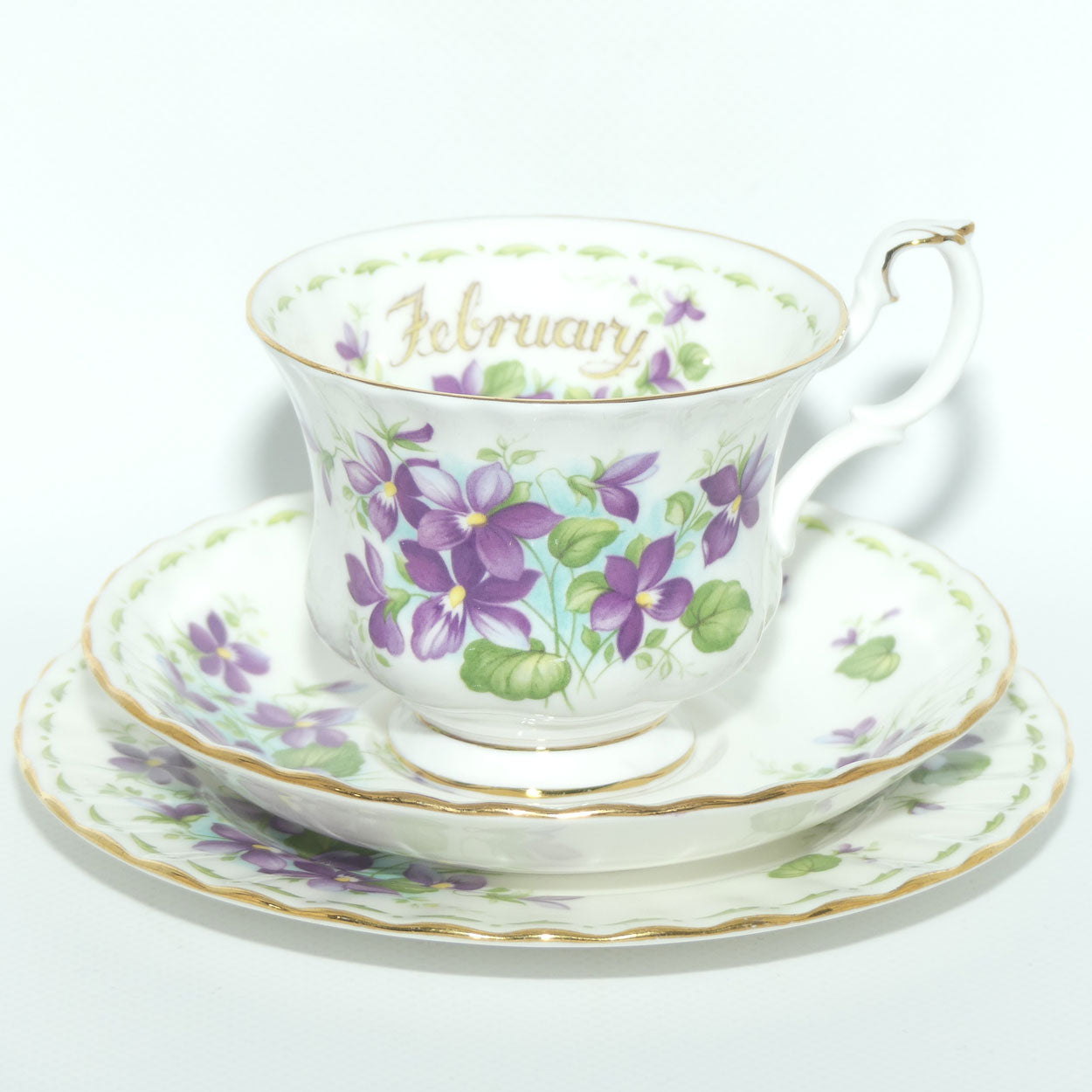 Royal Albert Bone China England | Flower of the Month series | February Violets trio