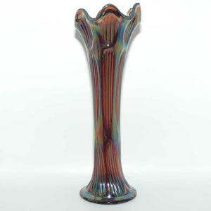 Fenton Diamond and Rib Amethyst Carnival Glass vase | 29cm