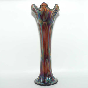 Fenton Diamond and Rib Amethyst Carnival Glass vase | 29cm