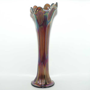 Fenton Diamond and Rib Amethyst Carnival Glass vase | 29.5cm