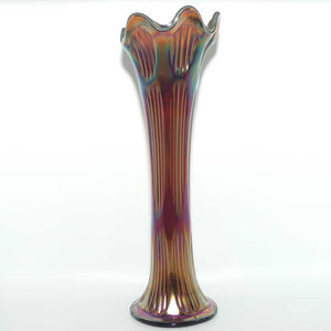 Fenton Diamond and Rib Amethyst Carnival Glass vase | 29.5cm