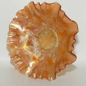 Fenton Marigold Carnival Glass Holly triple crimped edge dish | Lighter