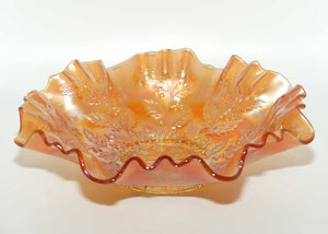 Fenton Marigold Carnival Glass Holly triple crimped edge dish | Lighter