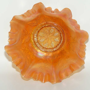 Fenton Marigold Carnival Glass Holly triple crimped edge dish | Lighter