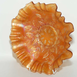 Fenton Marigold Carnival Glass Holly triple crimped edge dish | Darker