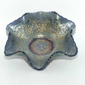 Fenton Blue Carnival Glass Persian Medallion bowl | 15cm+