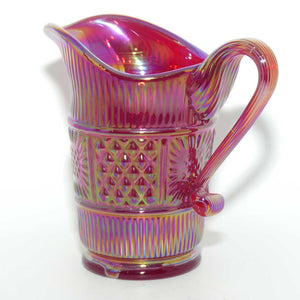 Fenton 1990 vintage Red Carnival glass milk jug