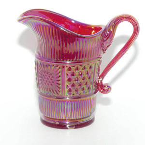 Fenton 1990 vintage Red Carnival glass milk jug