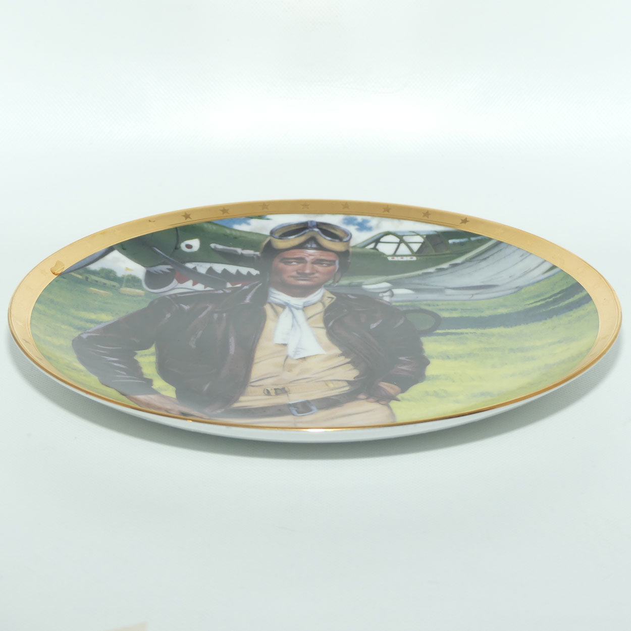 Franklin Mint Heirloom plate | John Wayne | Symbol of America's Fighter Pilot + Cert