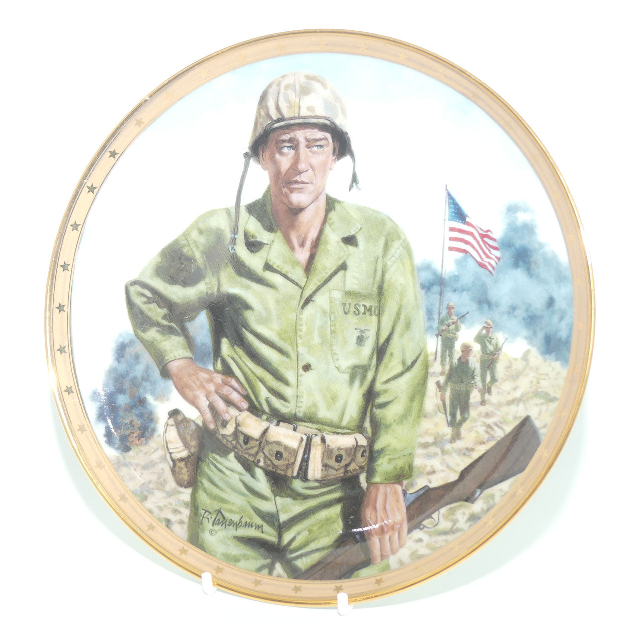 Franklin Mint Heirloom plate | John Wayne | Symbol of America's Fighting Forces + Cert