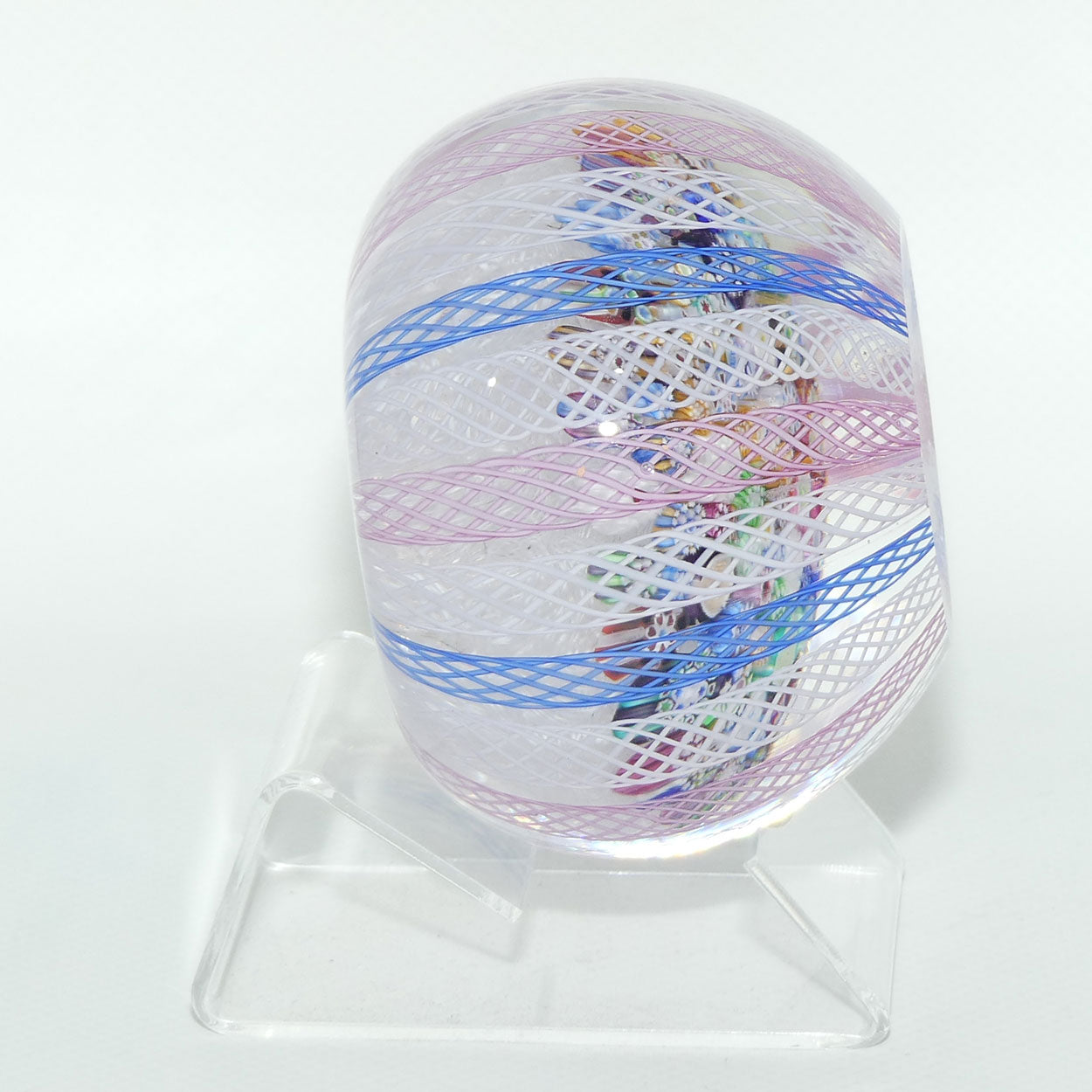 John Deacons Scotland Millefiori Closepack Filigree Overlay Magnum paperweight