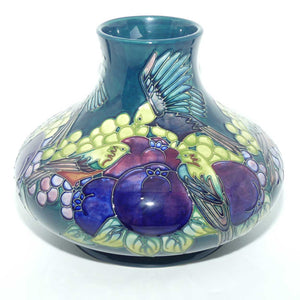 Moorcroft Finches 32/10 vase (Blue/Green)