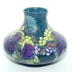 Moorcroft Finches 32/10 vase (Blue/Green)